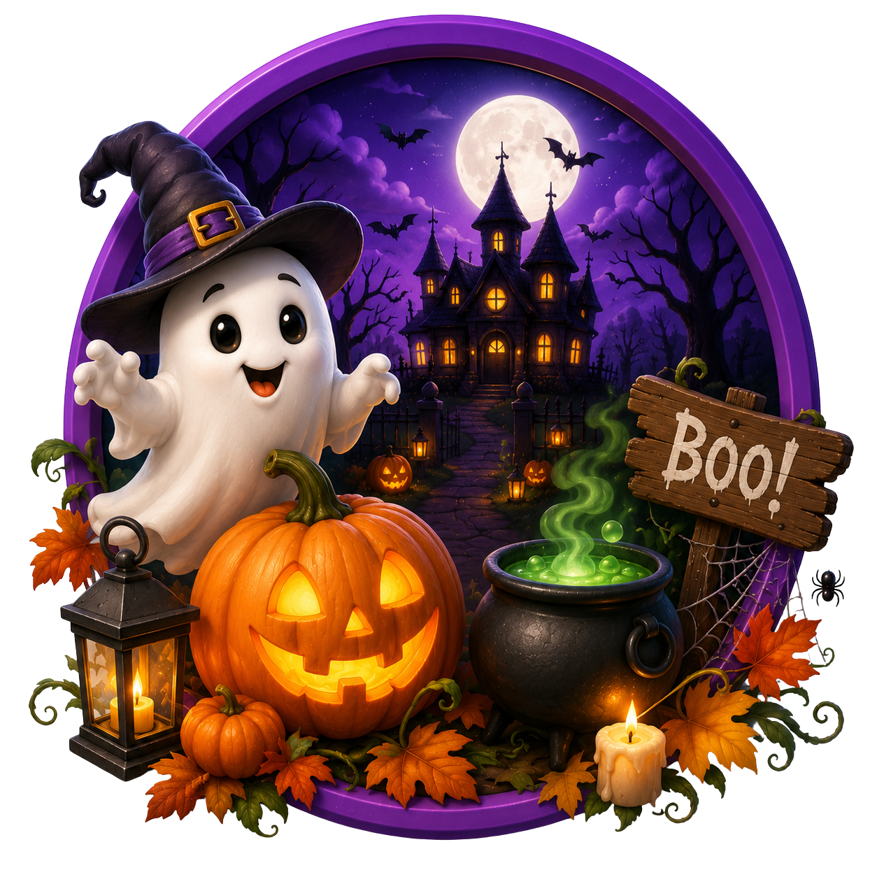 Diamond painting med halloweenmotiv