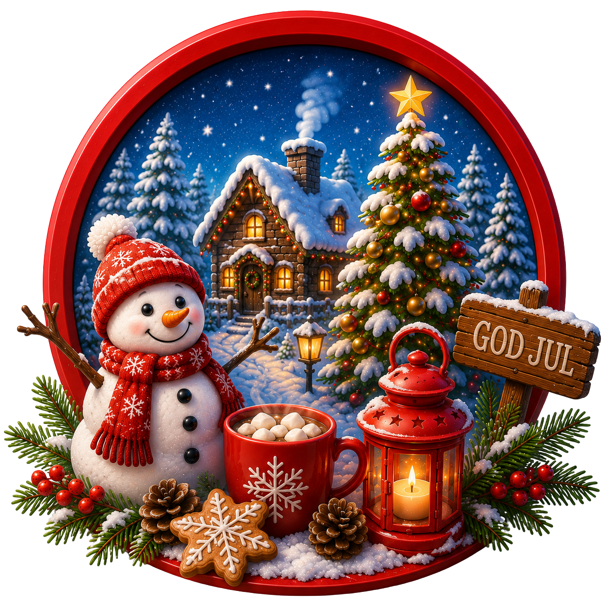 Diamond painting med jul och vintermotiv